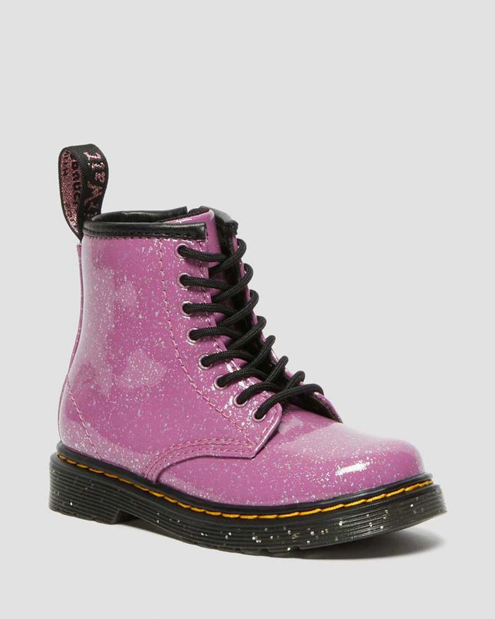 Dr Martens Støvler Barn Rosa Toddler 1460 Glitter Lace Up 7365RKEGN